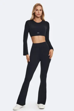 Ausgestellte Leggings mit hoher Taille