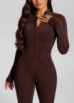 Ausgestellter Catsuit mit geschlossenem Rücken