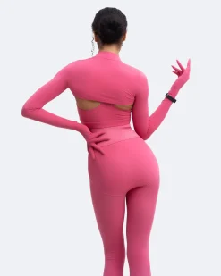 Bauchfreies Top mit Handschuhärmeln