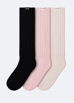 Baumwollsocken im Slouch-Look – 3er-Pack