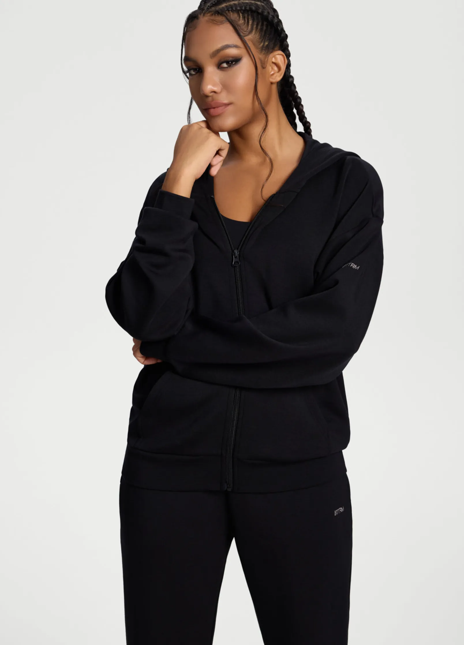 Übergroßer Zip-Up-Hoodie