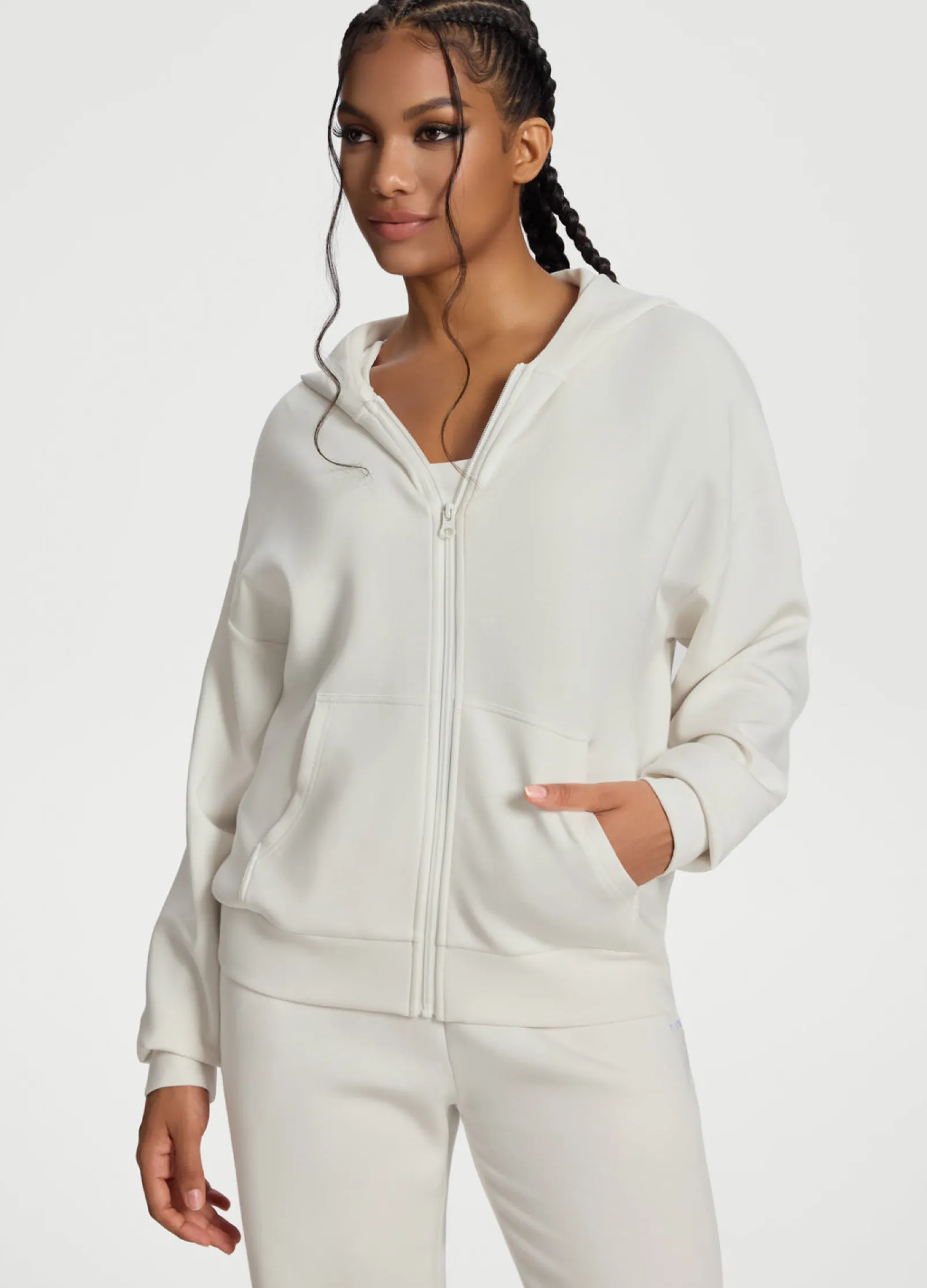 Übergroßer Zip-Up-Hoodie