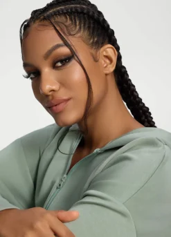 Übergroßer Zip-Up-Hoodie