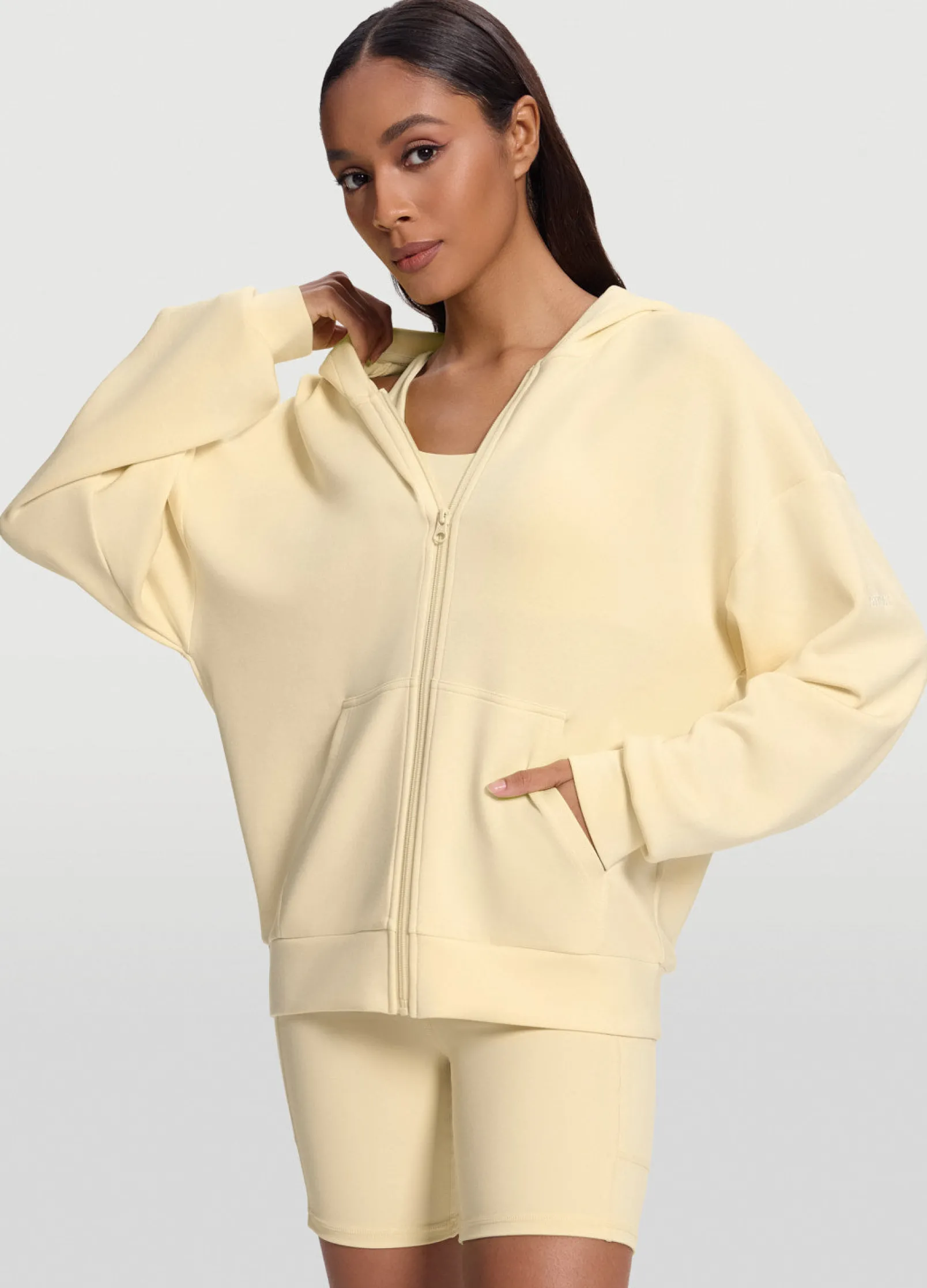 Übergroßer Zip-Up-Hoodie
