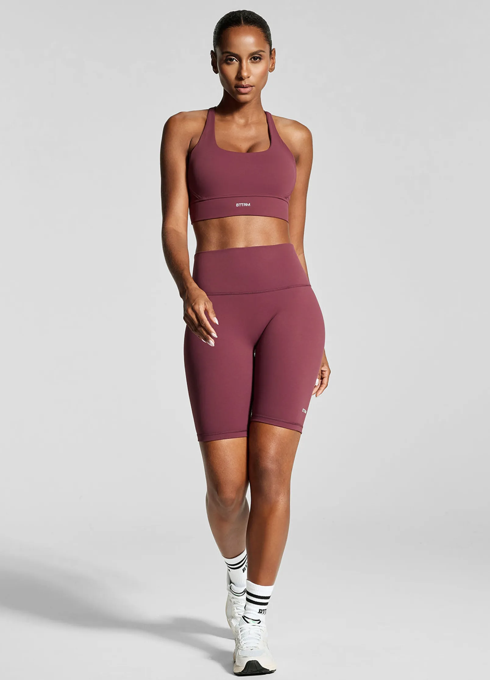 Biker-Shorts mit hohem Bund