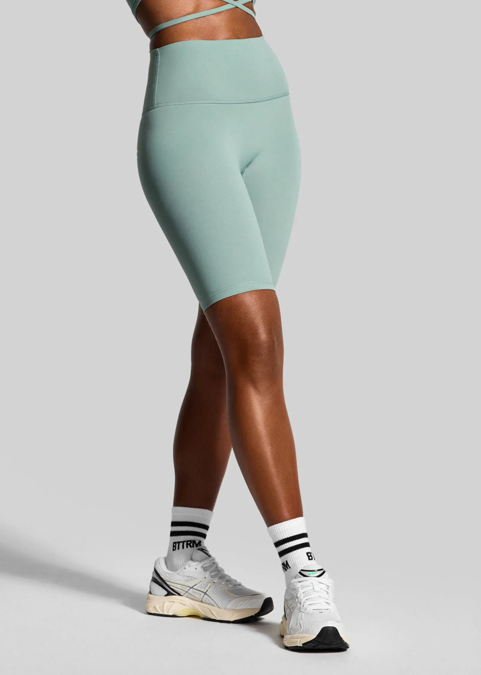 Biker-Shorts mit hohem Bund