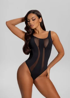 Body mit Mesh-Einsätzen