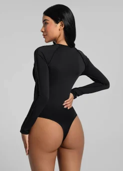 Bodysuit mit V-Mesh-Einsatz