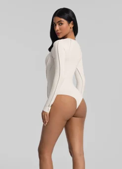 Bodysuit mit V-Mesh-Einsatz