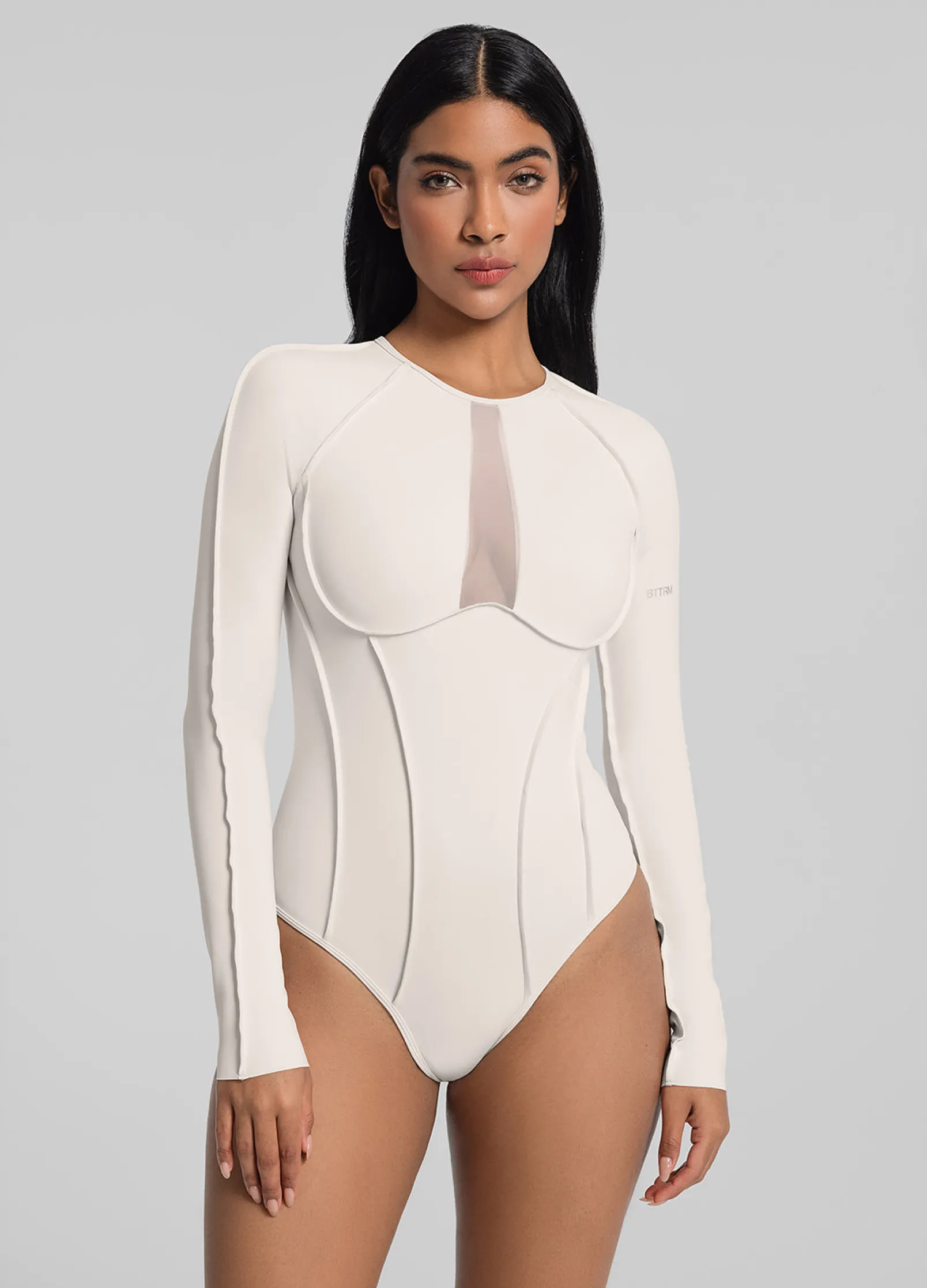 Bodysuit mit V-Mesh-Einsatz