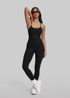 Catsuit mit überkreuzten Trägern