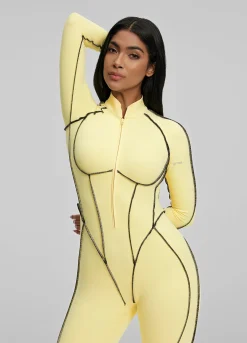 Catsuit mit Konturnähten