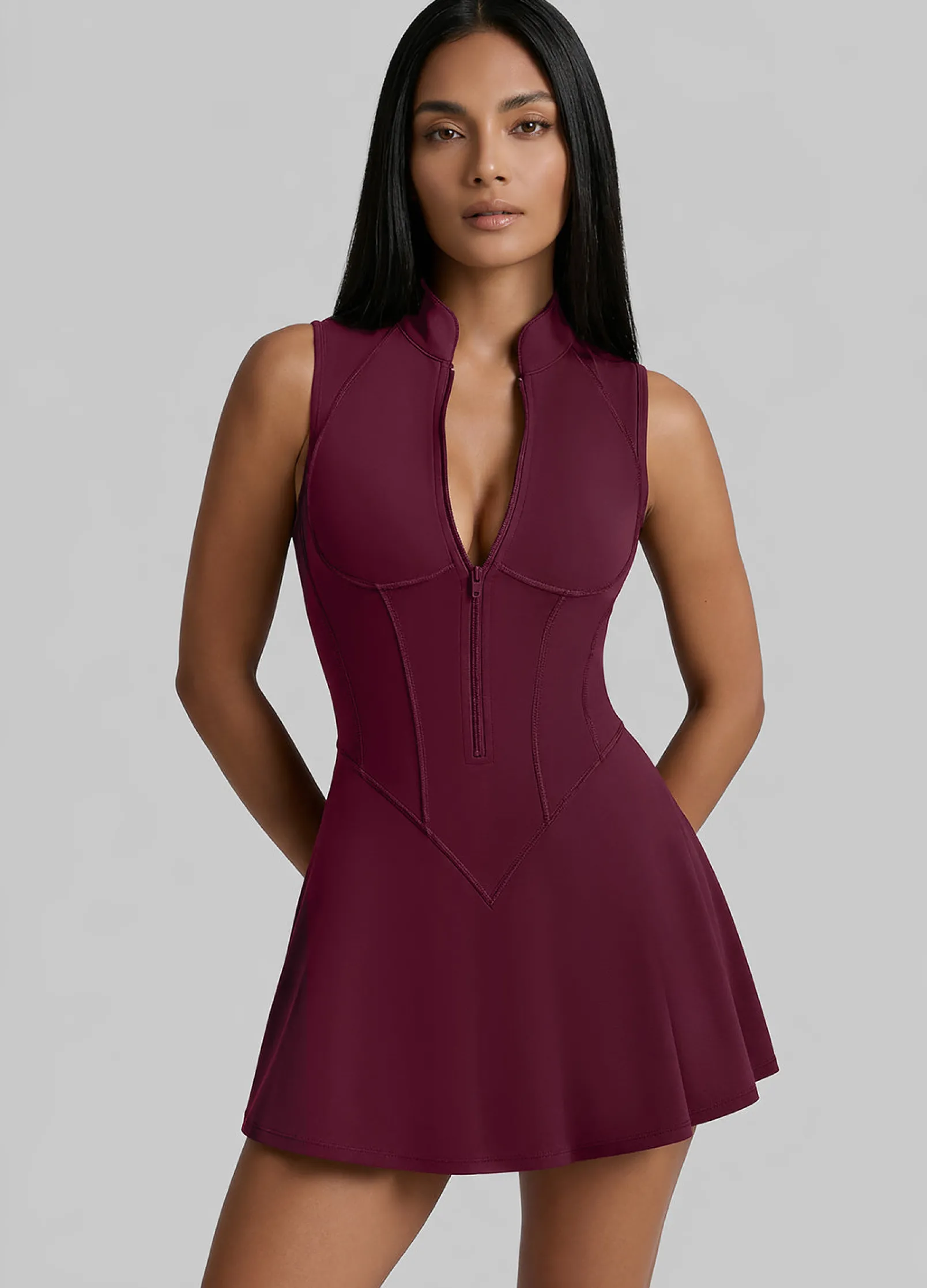 Closed-Back Contour Mini Dress