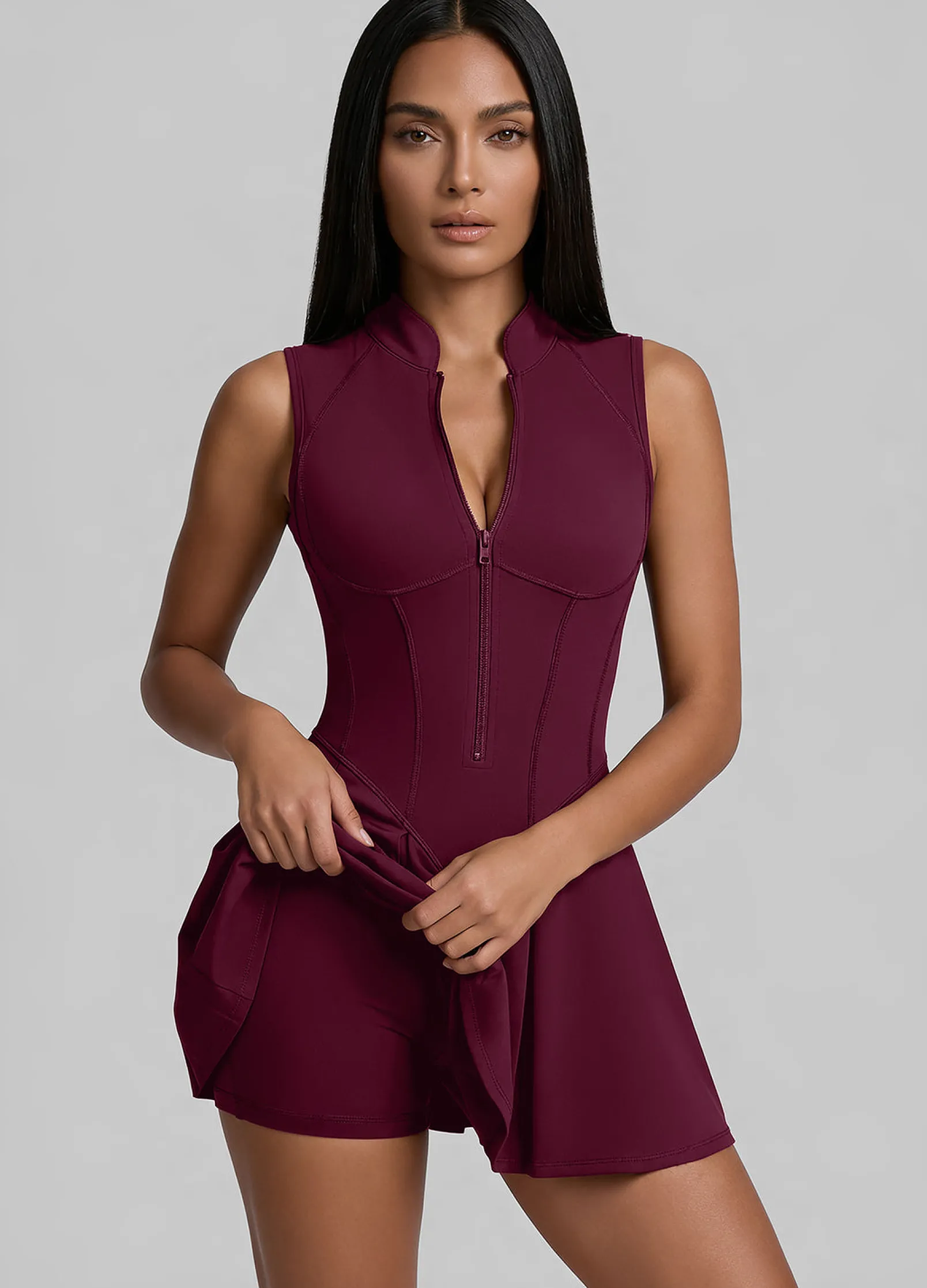 Closed-Back Contour Mini Dress