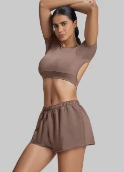 Comfy Mid-Thigh Stretchy Waist French Terry Jersey Shorts