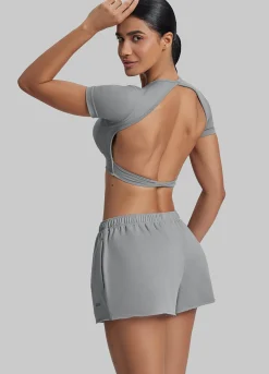 Comfy Mid-Thigh Stretchy Waist French Terry Jersey Shorts