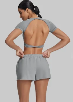 Comfy Mid-Thigh Stretchy Waist French Terry Jersey Shorts