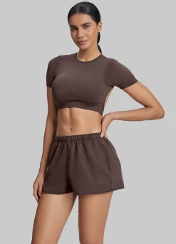 Comfy Mid-Thigh Stretchy Waist French Terry Jersey Shorts