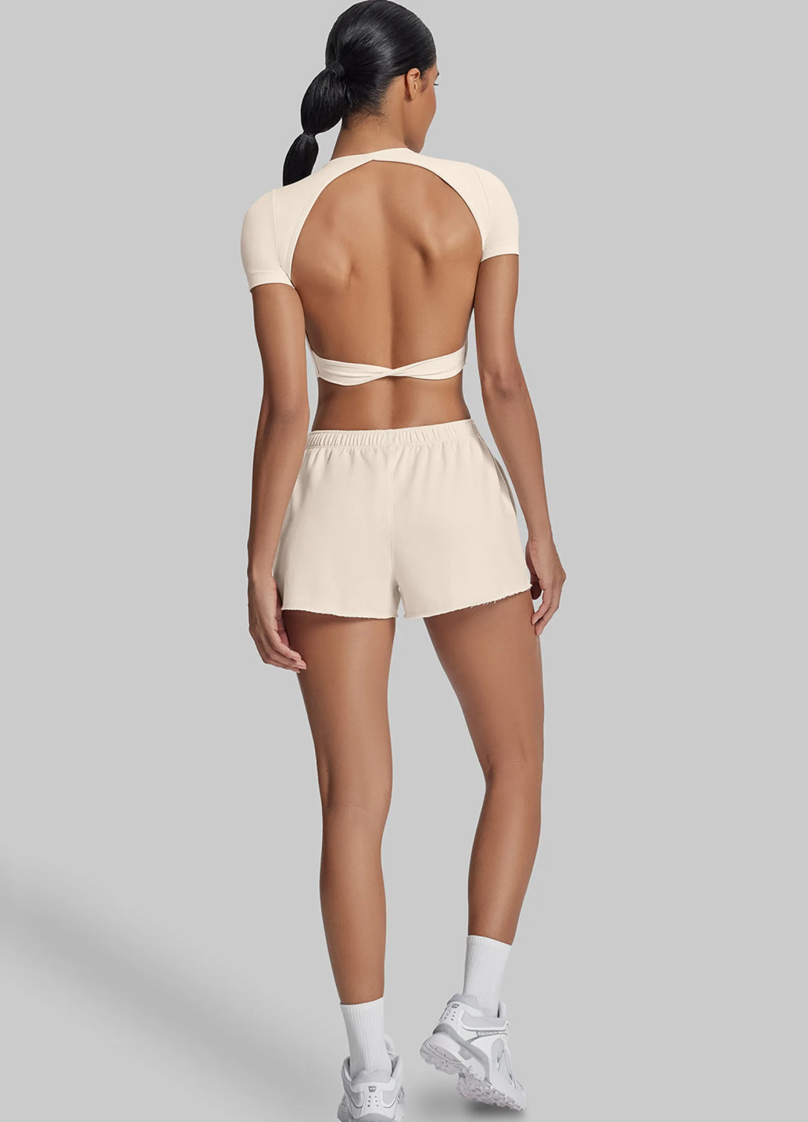 Comfy Mid-Thigh Stretchy Waist French Terry Jersey Shorts