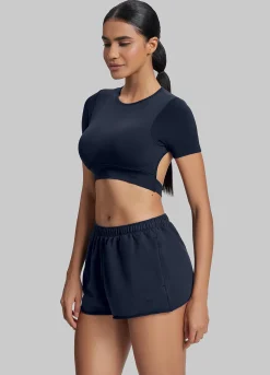 Comfy Mid-Thigh Stretchy Waist French Terry Jersey Shorts