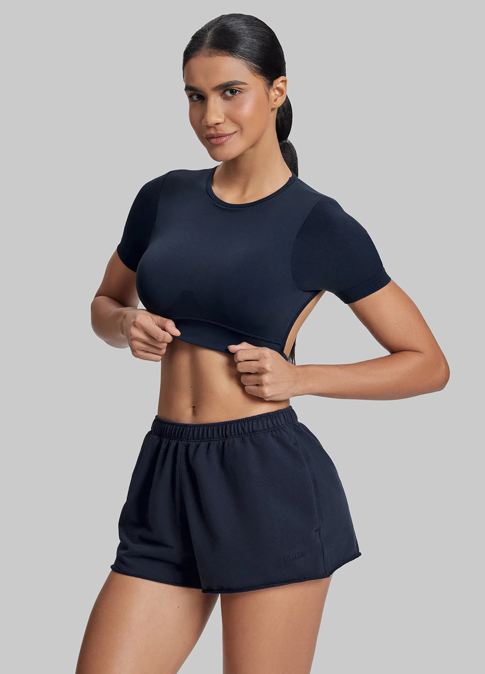 Comfy Mid-Thigh Stretchy Waist French Terry Jersey Shorts