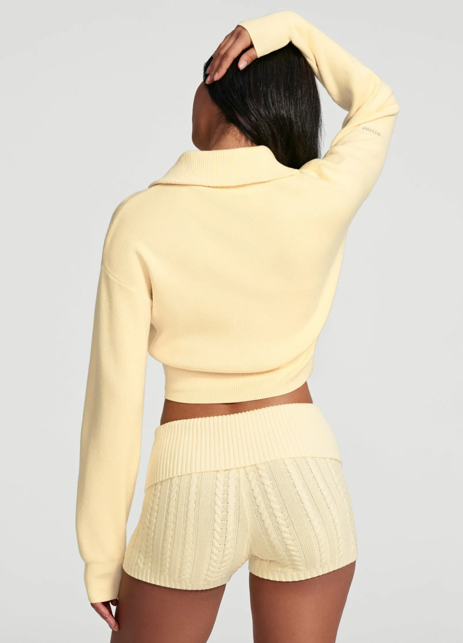 Cropped-Strickjacke mit Reißverschluss