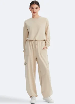 Cropped Sweatshirt mit Kordelzug