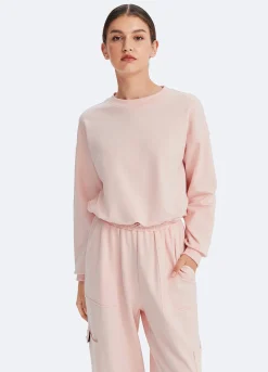 Cropped Sweatshirt mit Kordelzug