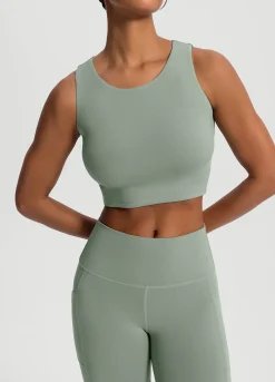Cropped Tanktop mit hohem Ausschnitt