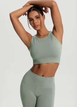 Cropped Tanktop mit hohem Ausschnitt