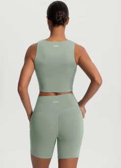 Cropped Tanktop mit hohem Ausschnitt