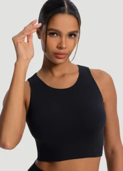Cropped Tanktop mit hohem Ausschnitt