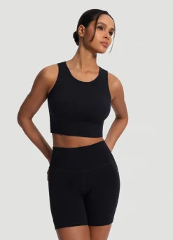 Cropped Tanktop mit hohem Ausschnitt