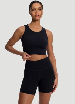 Cropped Tanktop mit hohem Ausschnitt