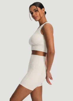 Cropped Tanktop mit hohem Ausschnitt