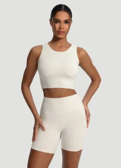 Cropped Tanktop mit hohem Ausschnitt