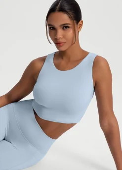 Cropped Tanktop mit hohem Ausschnitt
