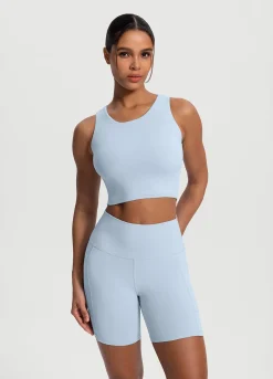 Cropped Tanktop mit hohem Ausschnitt