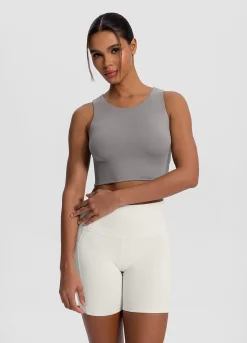 Cropped Tanktop mit hohem Ausschnitt