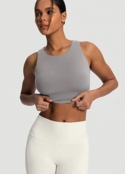 Cropped Tanktop mit hohem Ausschnitt