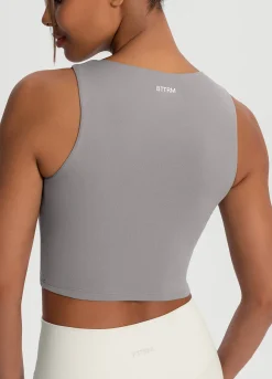 Cropped Tanktop mit hohem Ausschnitt