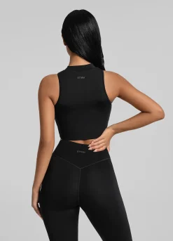 Cropped-Top mit hohem Halsausschnitt