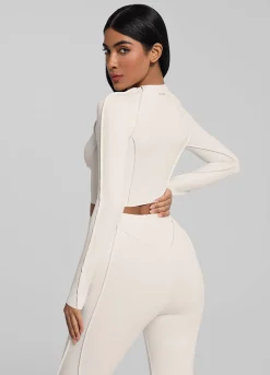 Cropped-Top mit langen Ärmeln