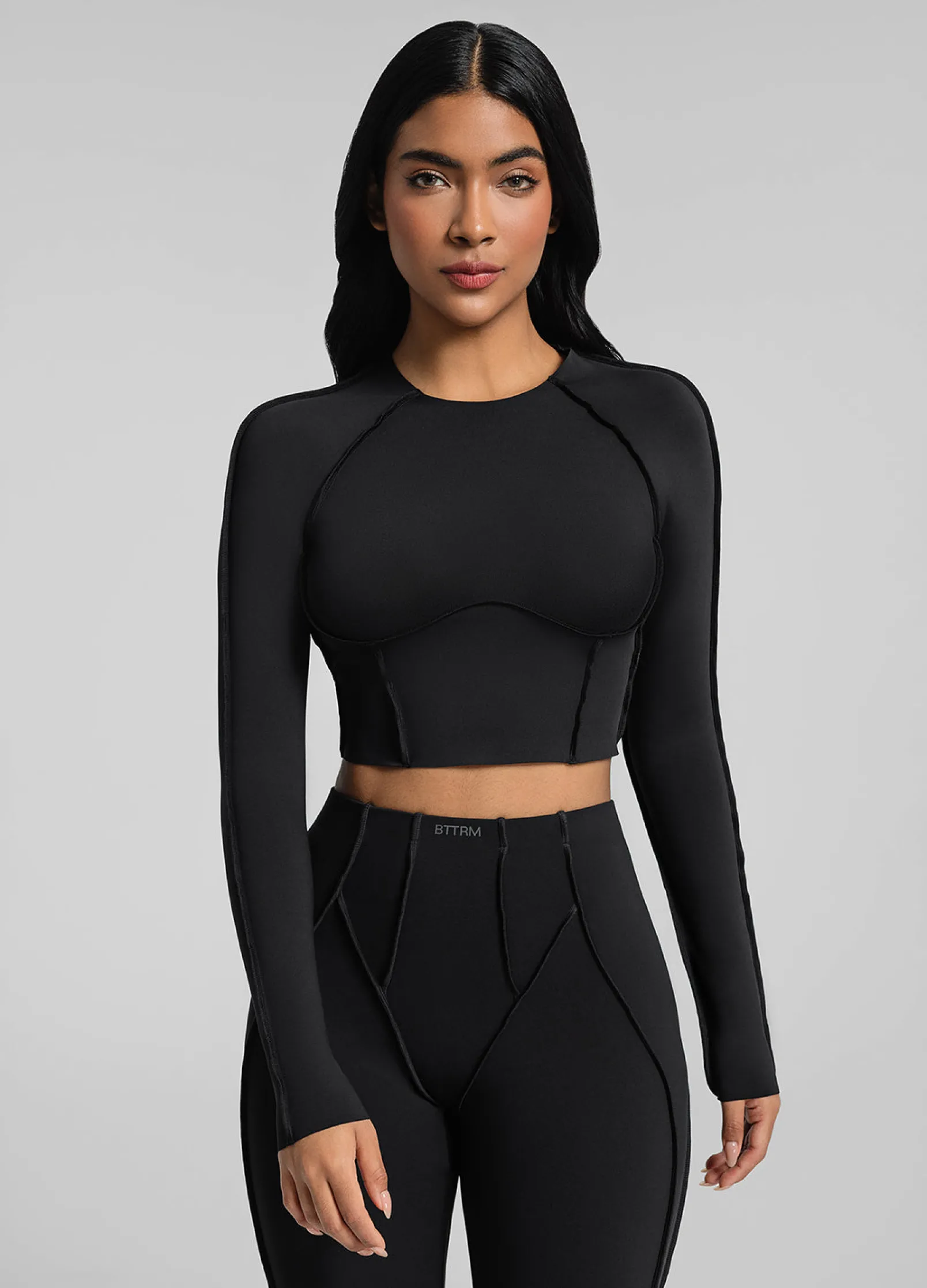 Cropped-Top mit langen Ärmeln