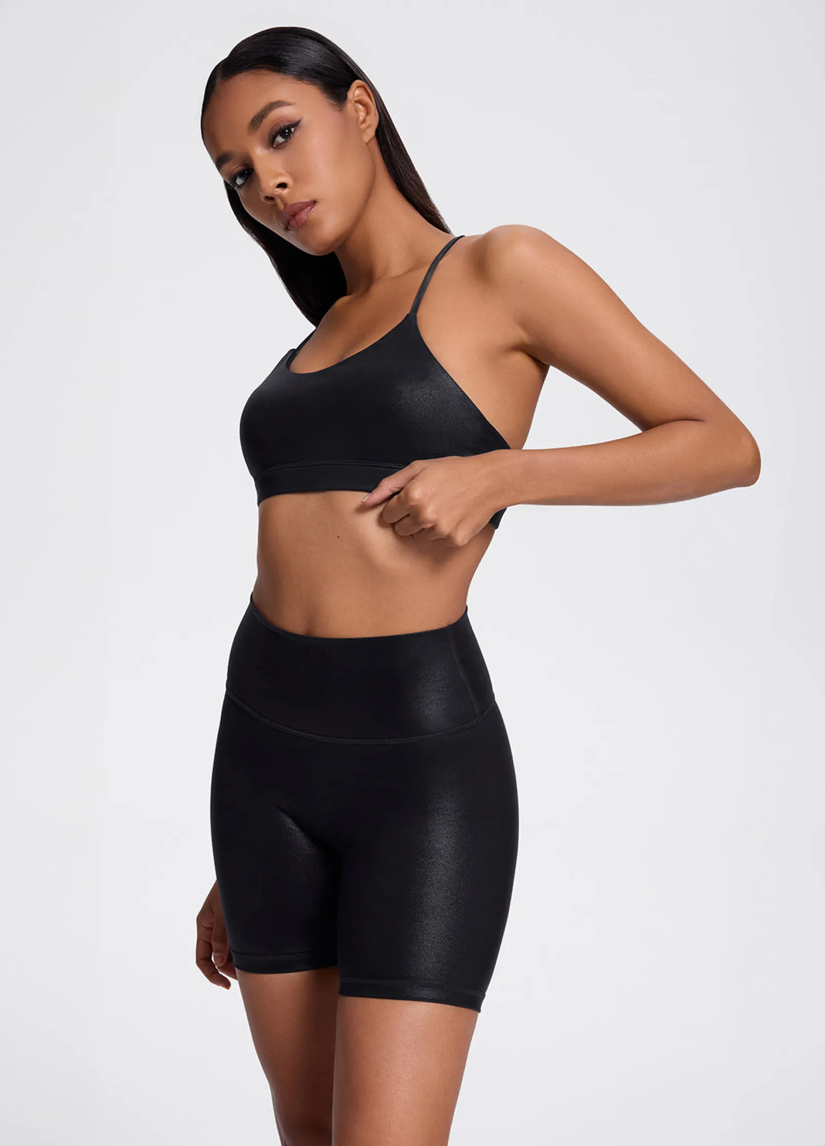 Faux Leather Bike Shorts