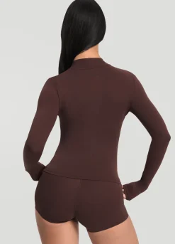 Figurbetonte Langarmjacke mit Reißverschluss