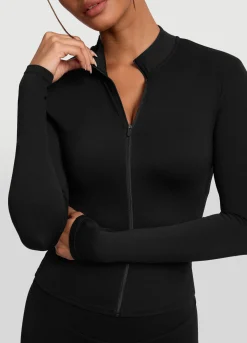 Figurbetonte Langarmjacke mit Reißverschluss