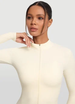 Figurbetonte Langarmjacke mit Reißverschluss