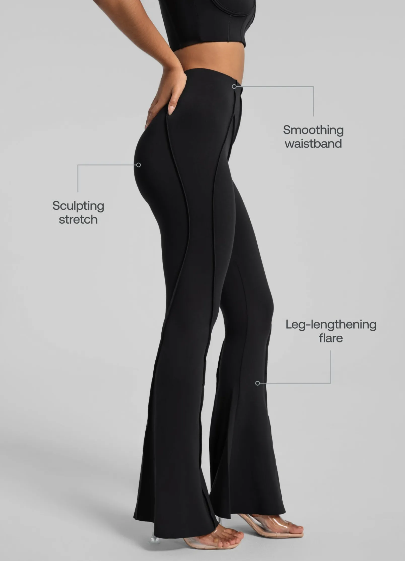 Flared Leggings mit Verlängerungseffekt
