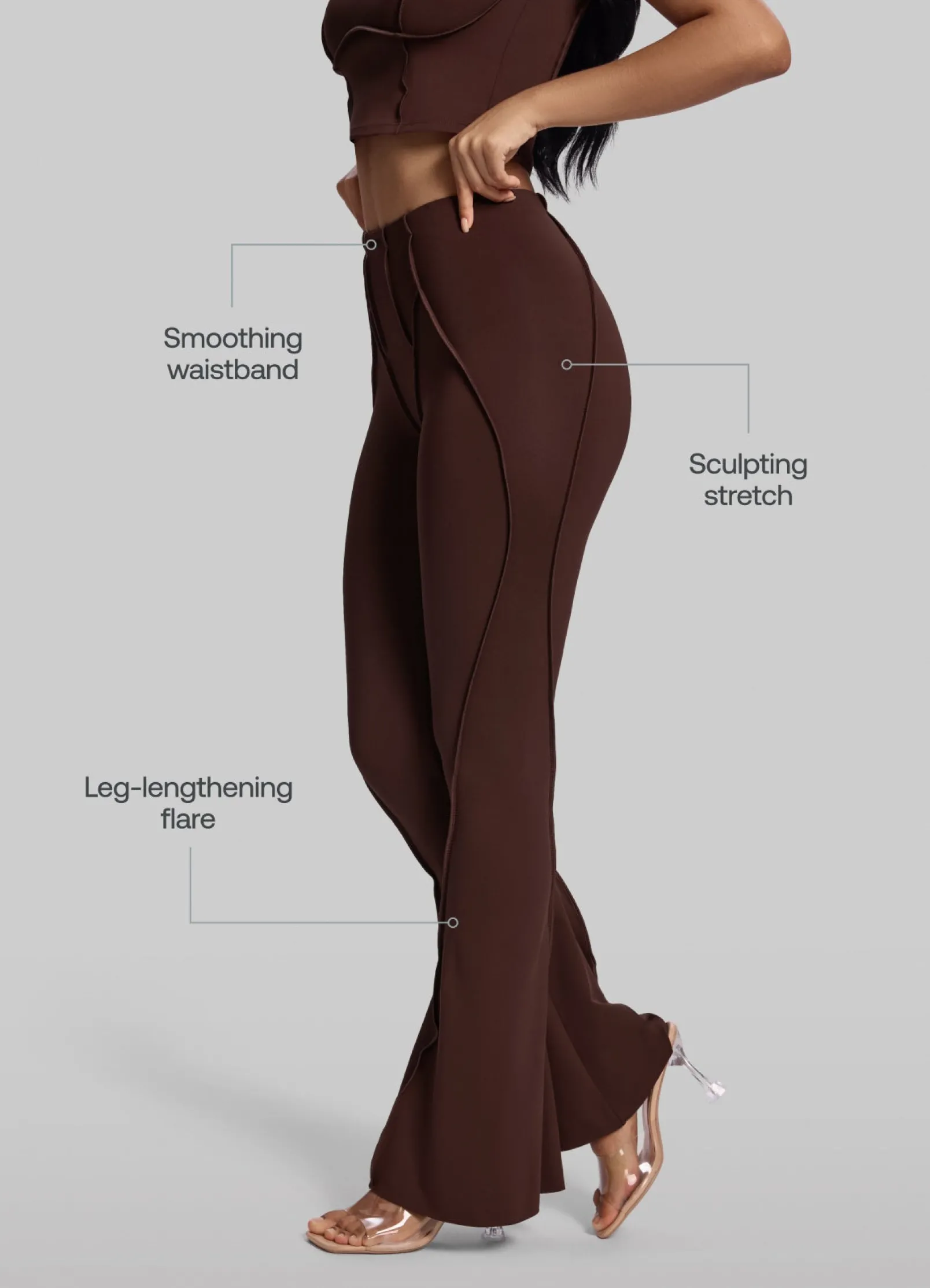 Flared Leggings mit Verlängerungseffekt